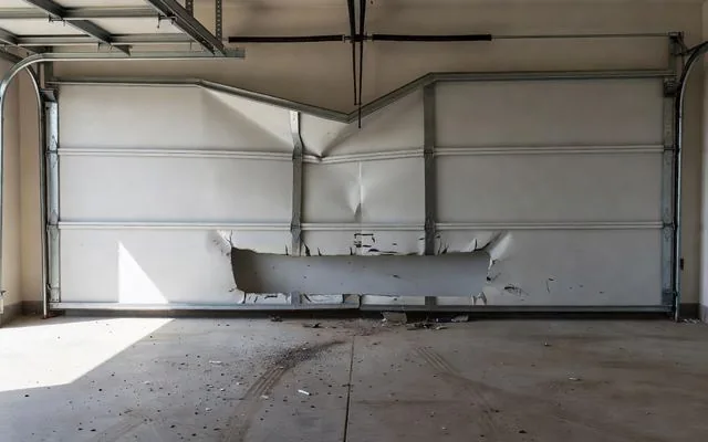 A track bent by vehicle impact